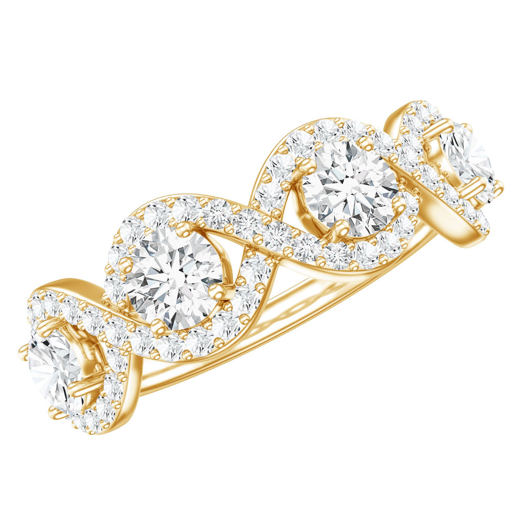Round Moissanite Infinity Wedding Band Ring
