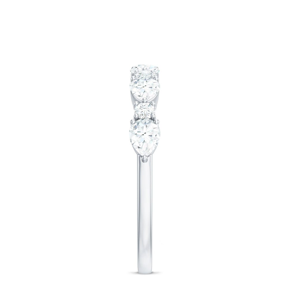 Certified Moissanite Half Eternity Stackable Ring for Women
