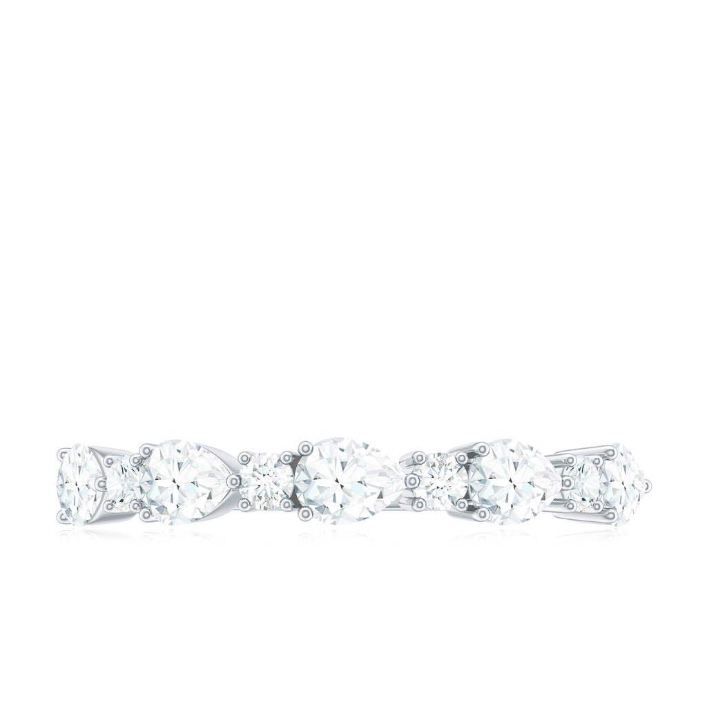 Certified Moissanite Half Eternity Stackable Ring for Women