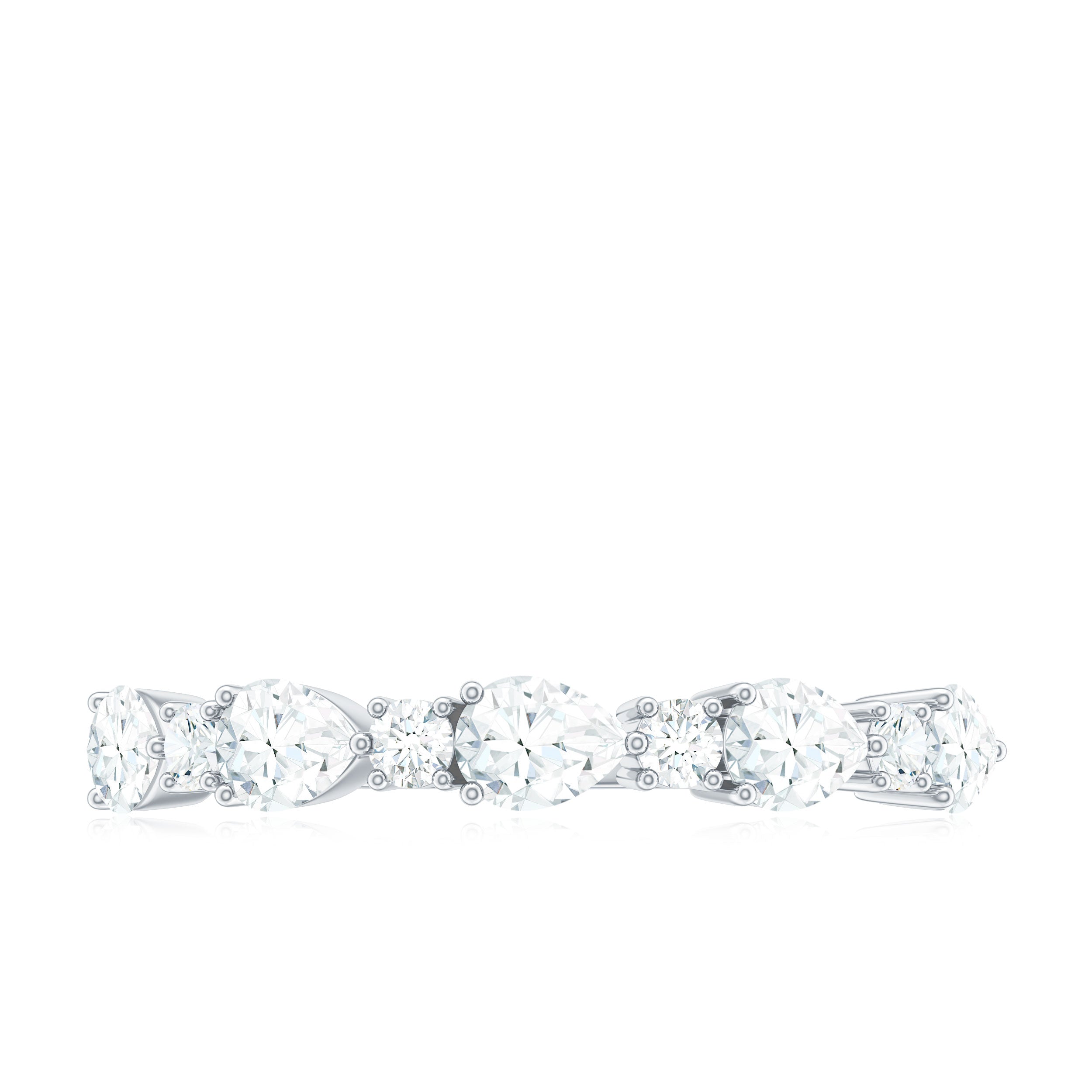 Certified Moissanite Half Eternity Stackable Ring for Women