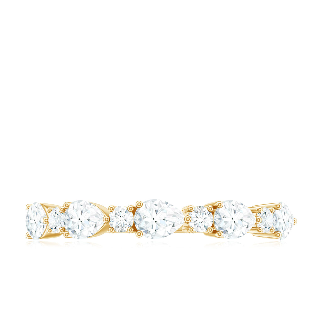 Certified Moissanite Half Eternity Stackable Ring for Women