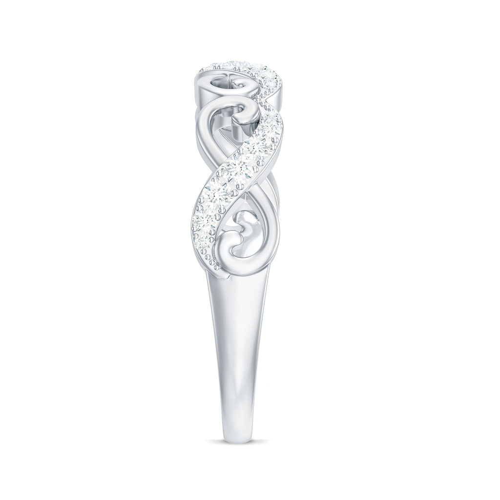 Vintage Inspired Moissanite Infinity Wedding Band Ring