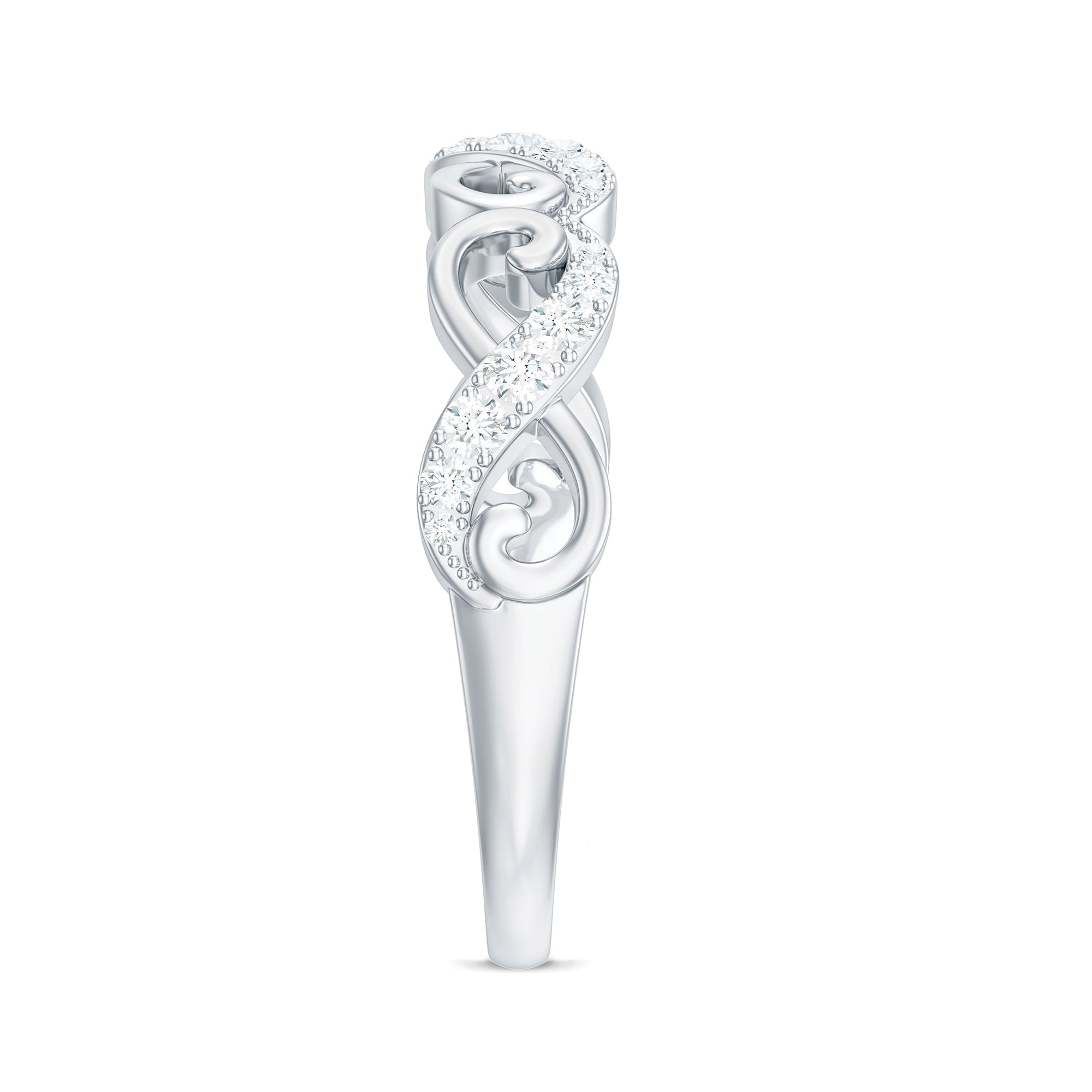 Vintage Inspired Moissanite Infinity Wedding Band Ring