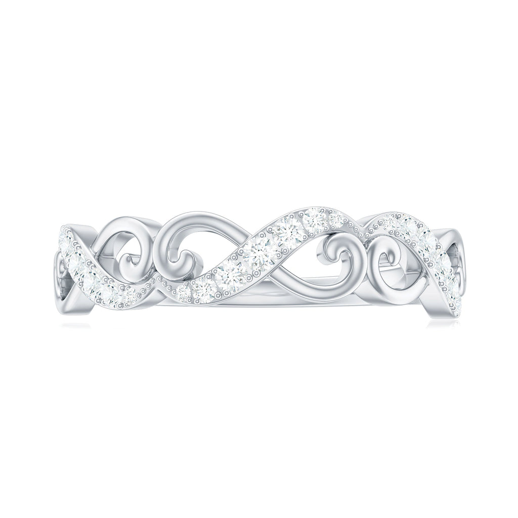 Vintage Inspired Moissanite Infinity Wedding Band Ring