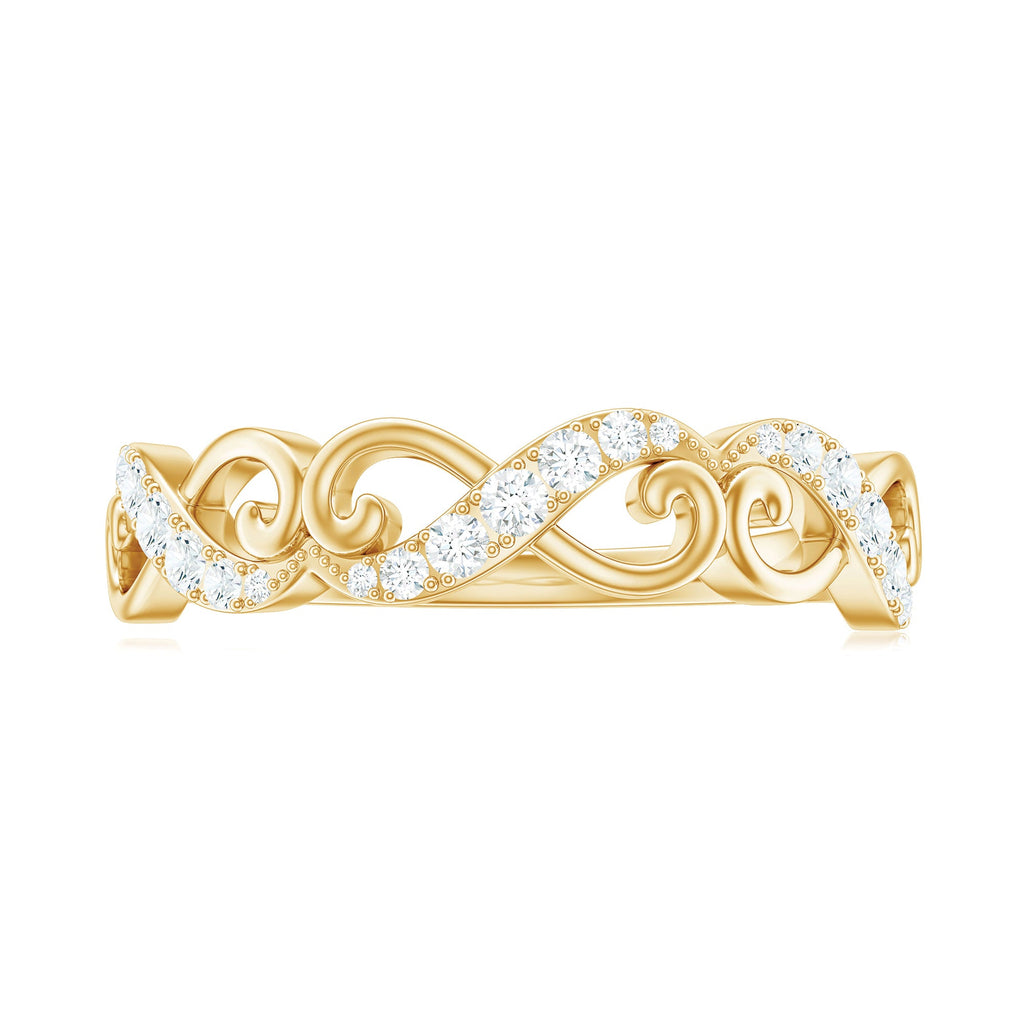 Vintage Inspired Moissanite Infinity Wedding Band Ring