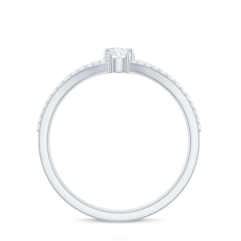 Moissanite Toi et Moi Engagement Ring with Split Shank
