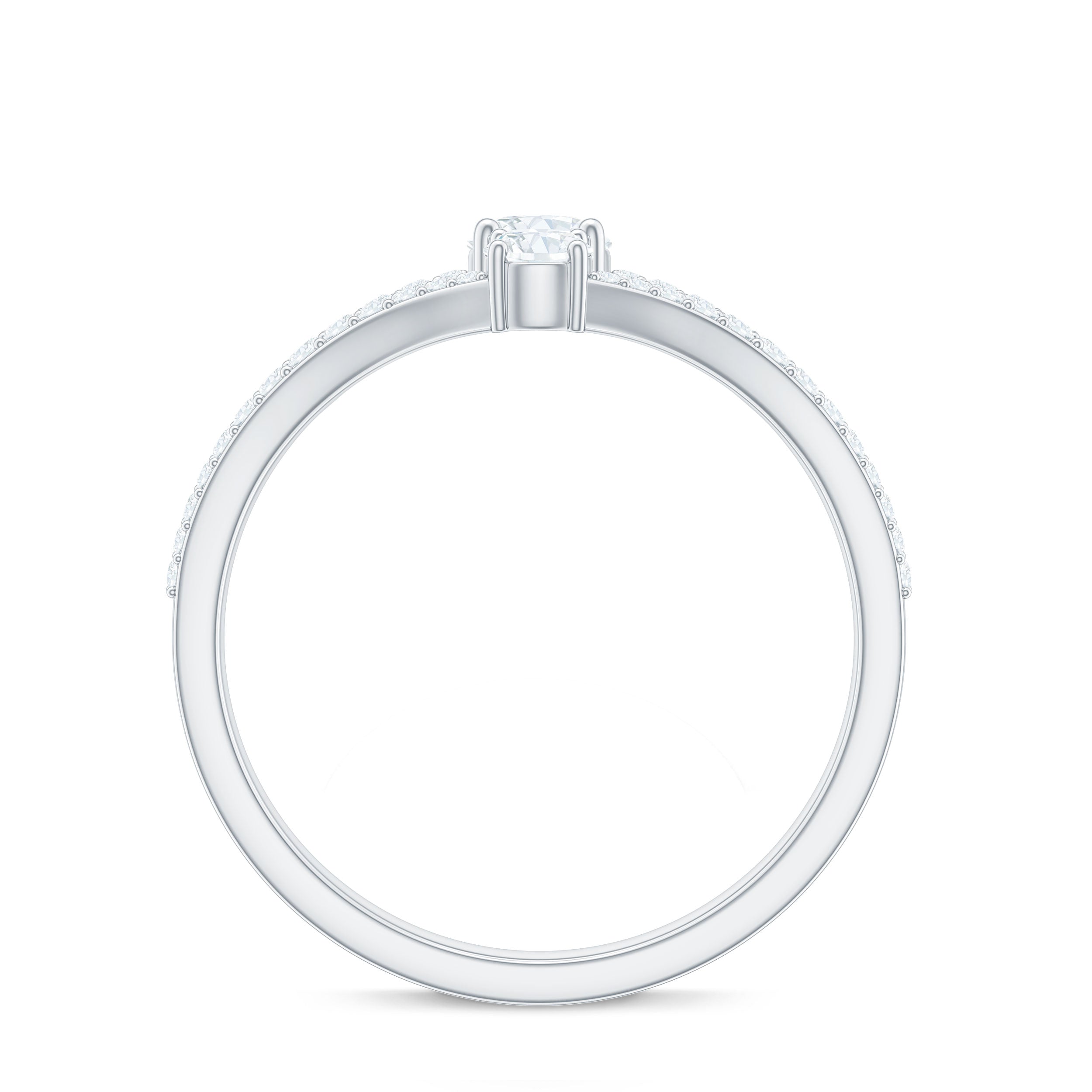 Moissanite Toi et Moi Engagement Ring with Split Shank