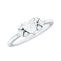 Heart Shape Moissanite Engagement Ring with Cluster Stones