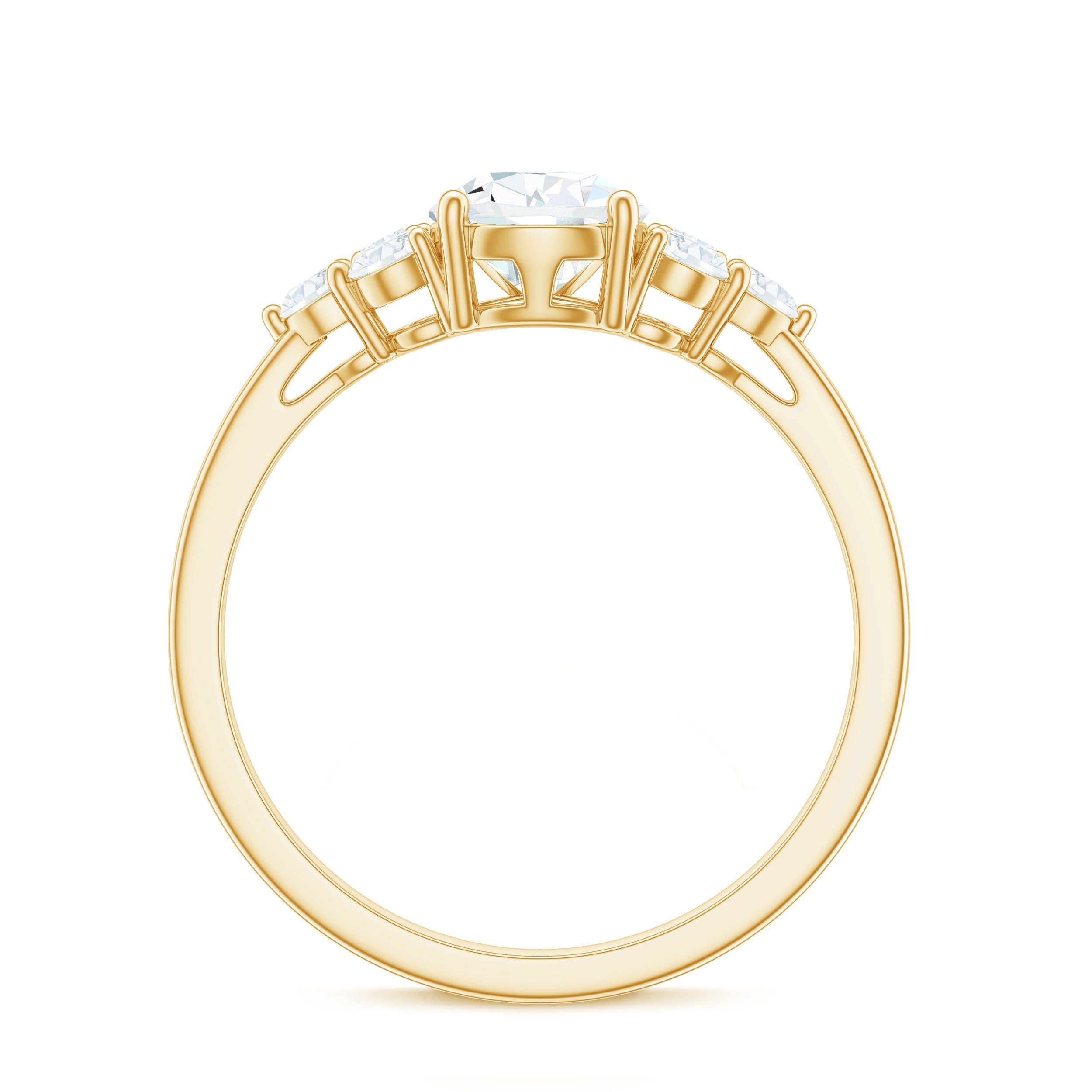 Certified 1.3 Carat Moissanite Pear Engagement Ring with Trio