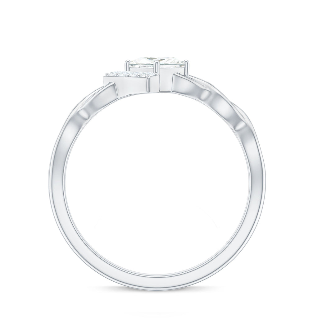 Princess Cut Moissanite Infinity Promise Ring with Half Halo