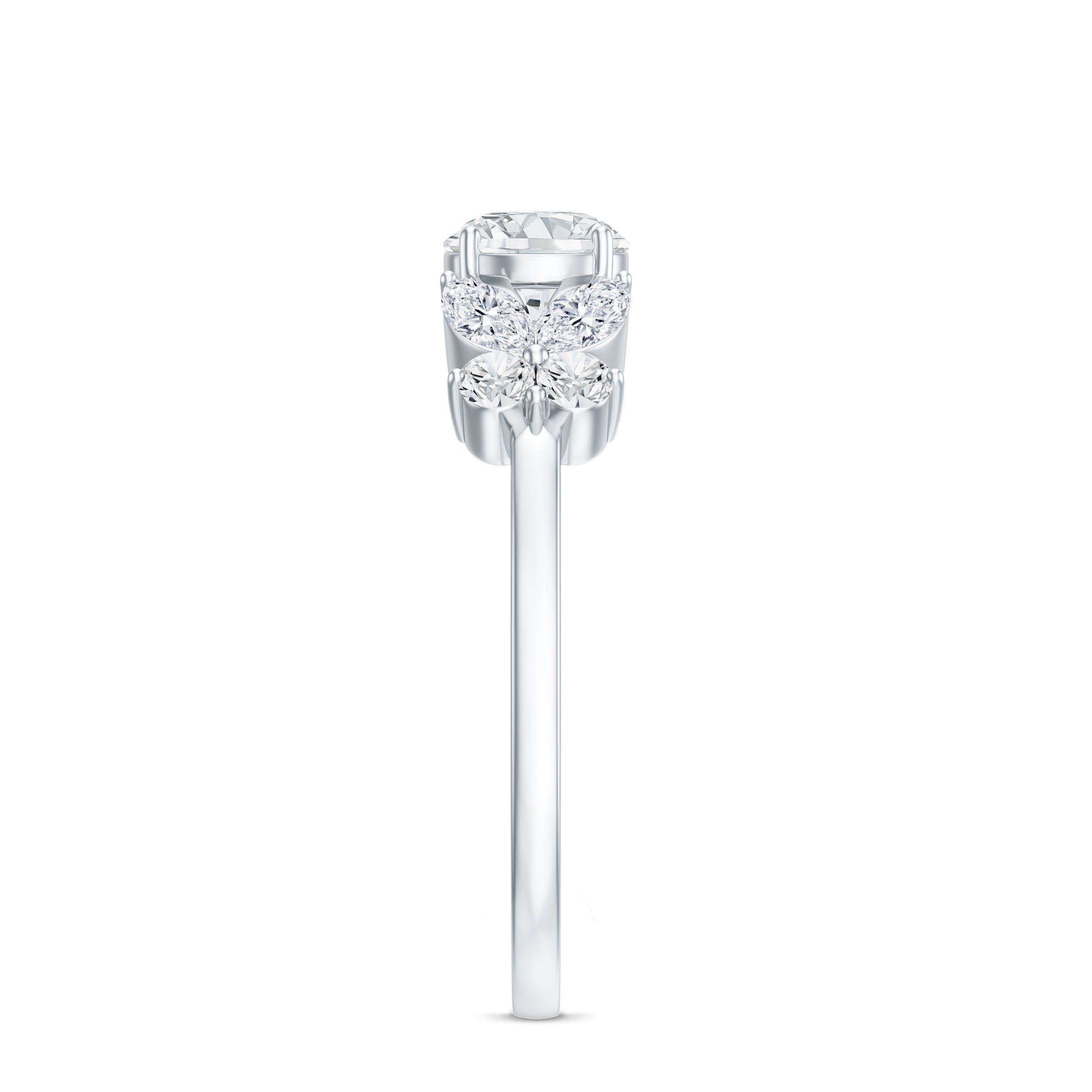 Certified Moissanite Promise Ring with Butterfly Motif
