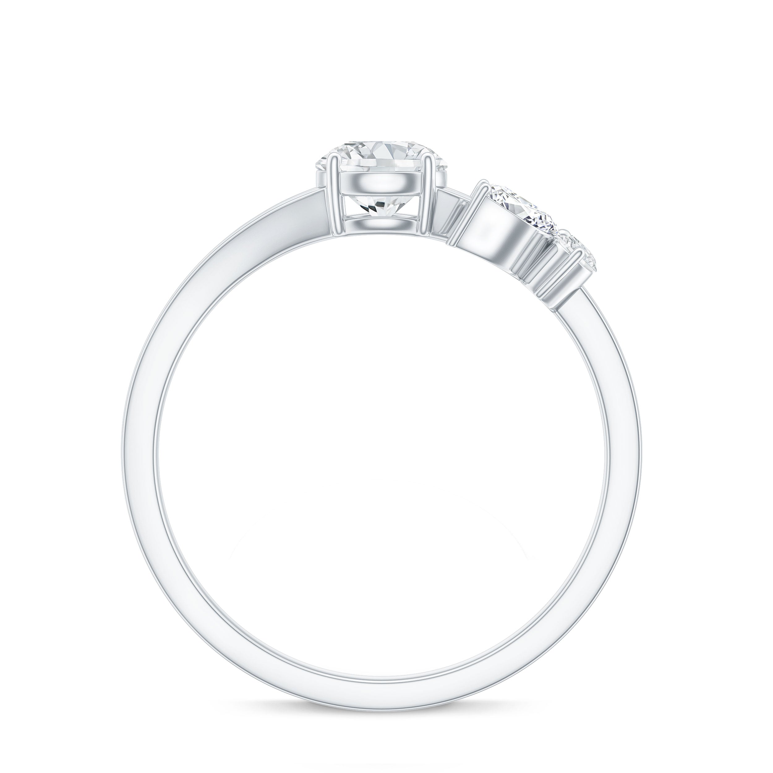 Certified Moissanite Promise Ring with Butterfly Motif