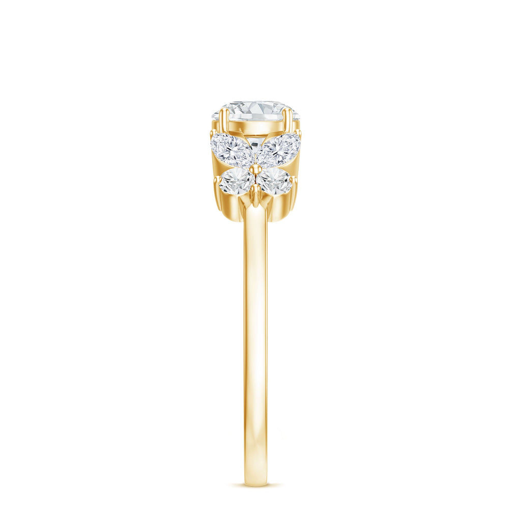 Certified Moissanite Promise Ring with Butterfly Motif