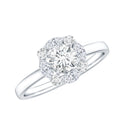 Round Moissanite Halo Engagement Ring for Women