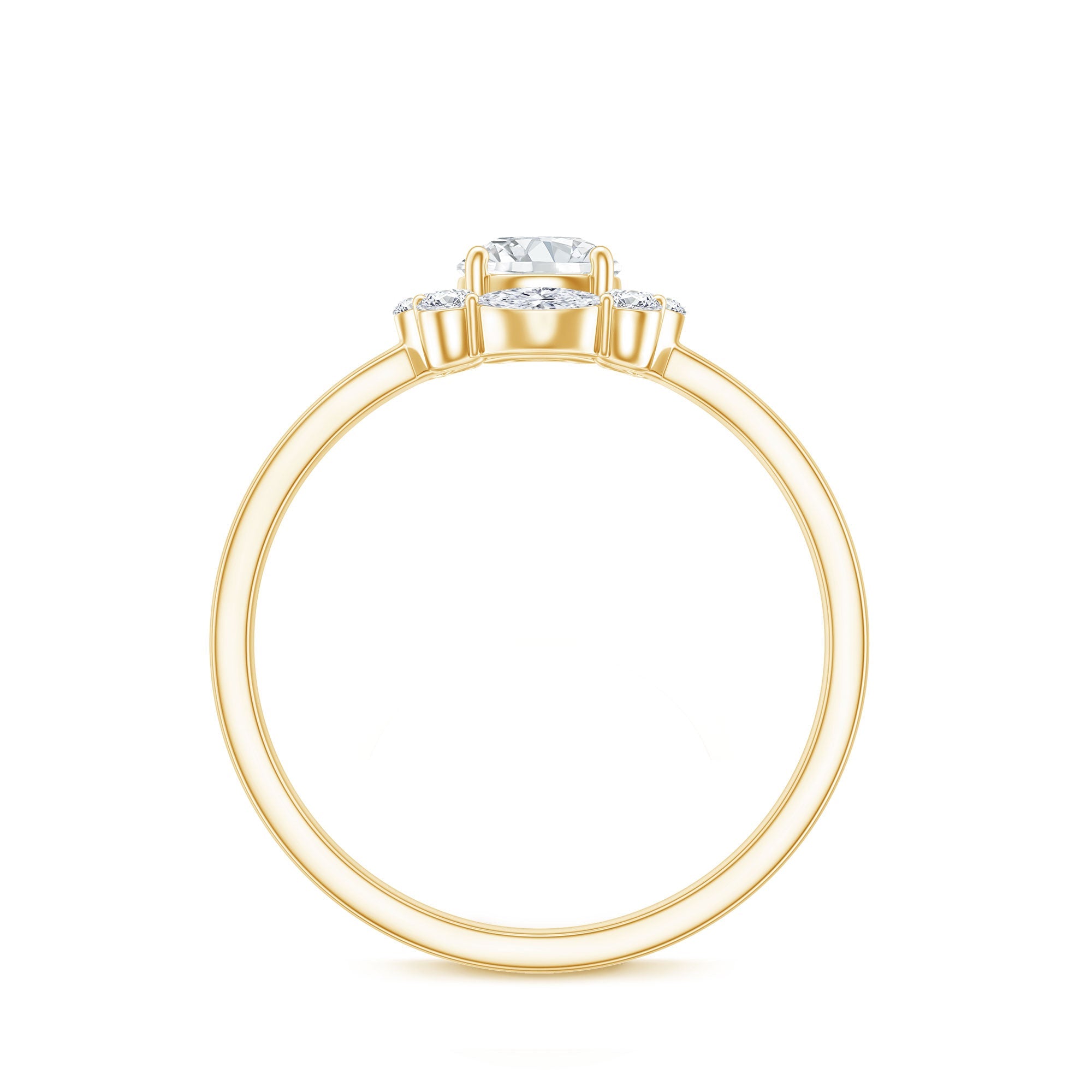 Round Moissanite Halo Engagement Ring for Women