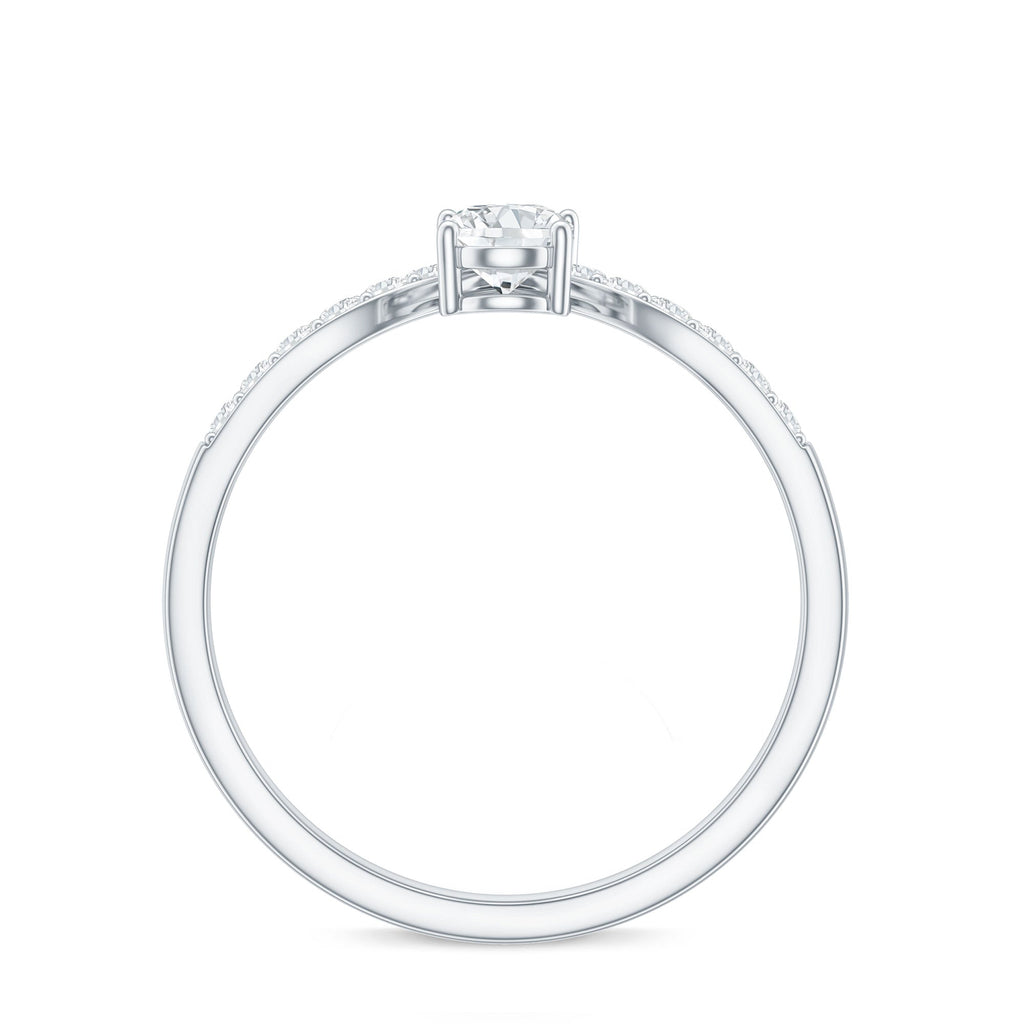 Pear and Round Cut Moissanite Toi et Moi Engagement Ring