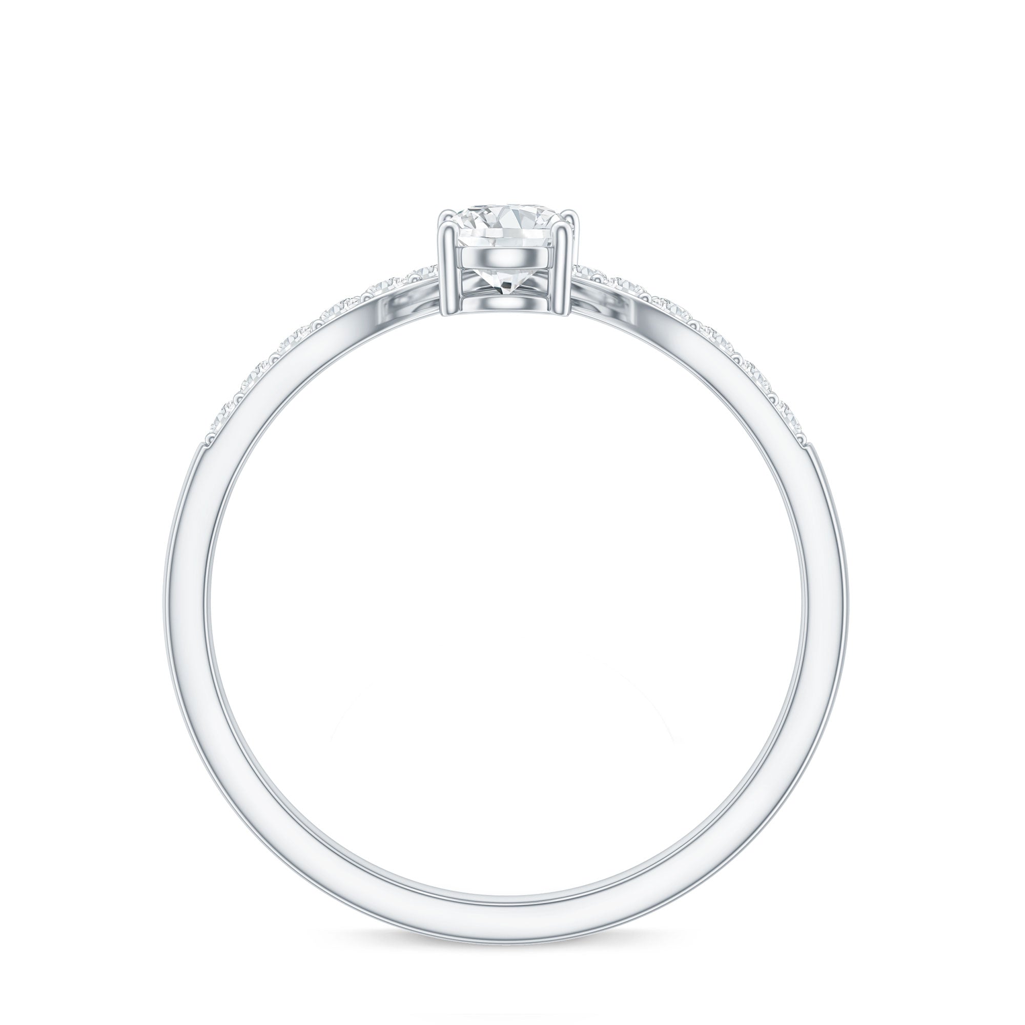 Pear and Round Cut Moissanite Toi et Moi Engagement Ring