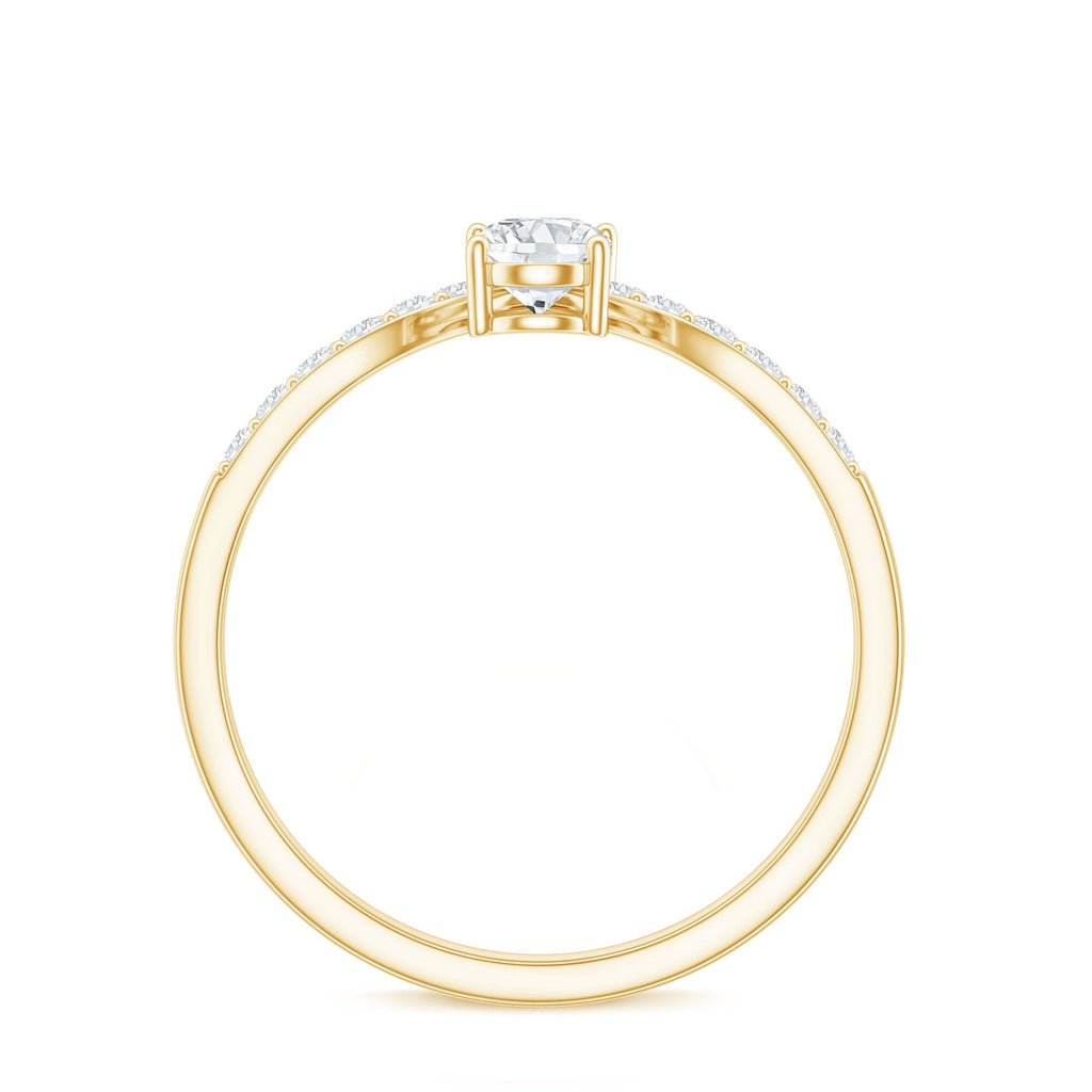 Pear and Round Cut Moissanite Toi et Moi Engagement Ring