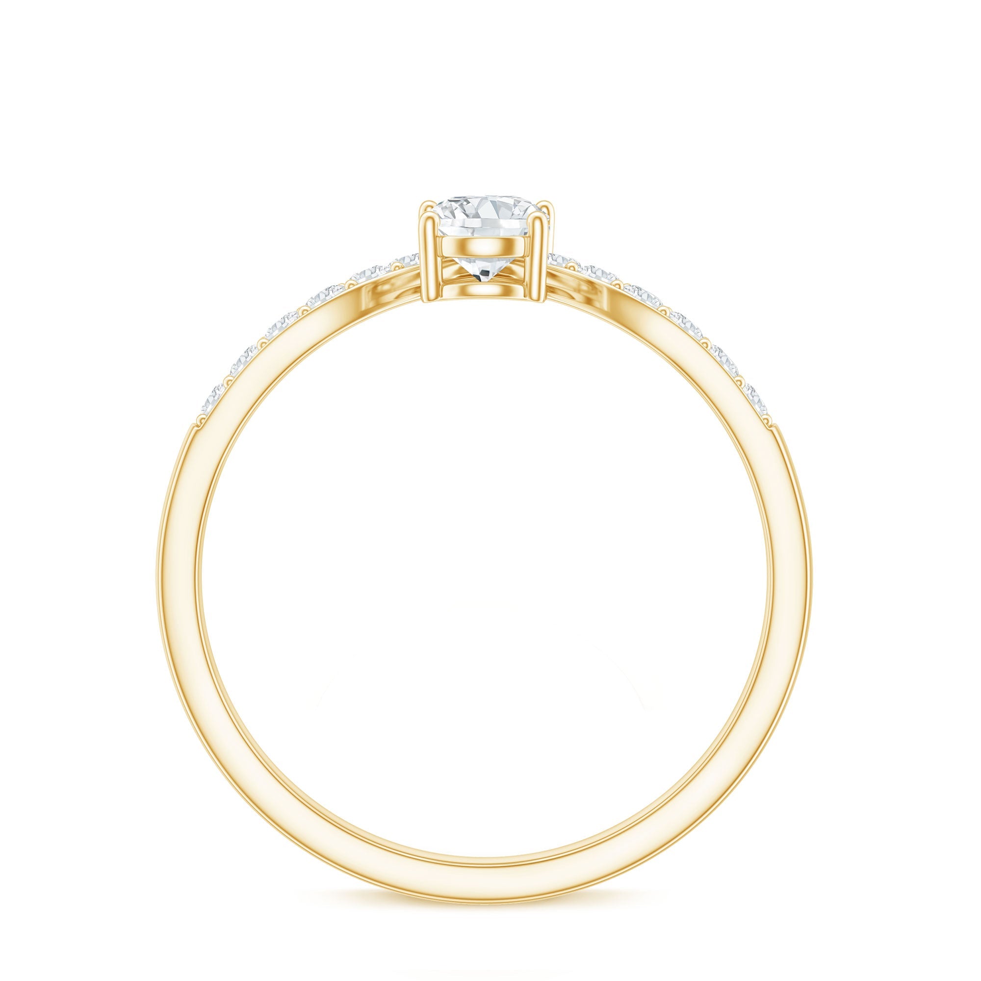 Pear and Round Cut Moissanite Toi et Moi Engagement Ring