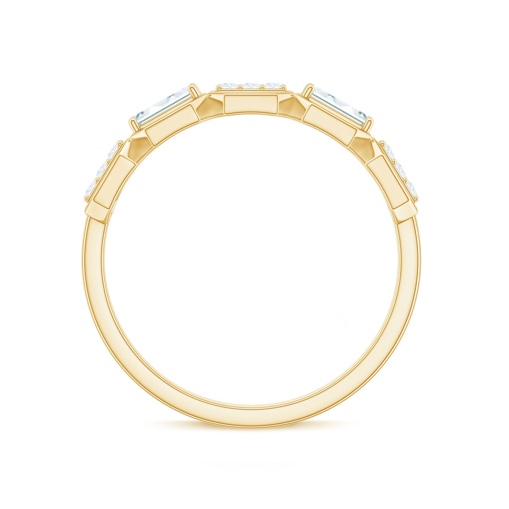 Certified Moissanite Geometric Half Eternity Ring