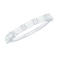 Baguette Cut Moissanite Minimalist Half Eternity Ring