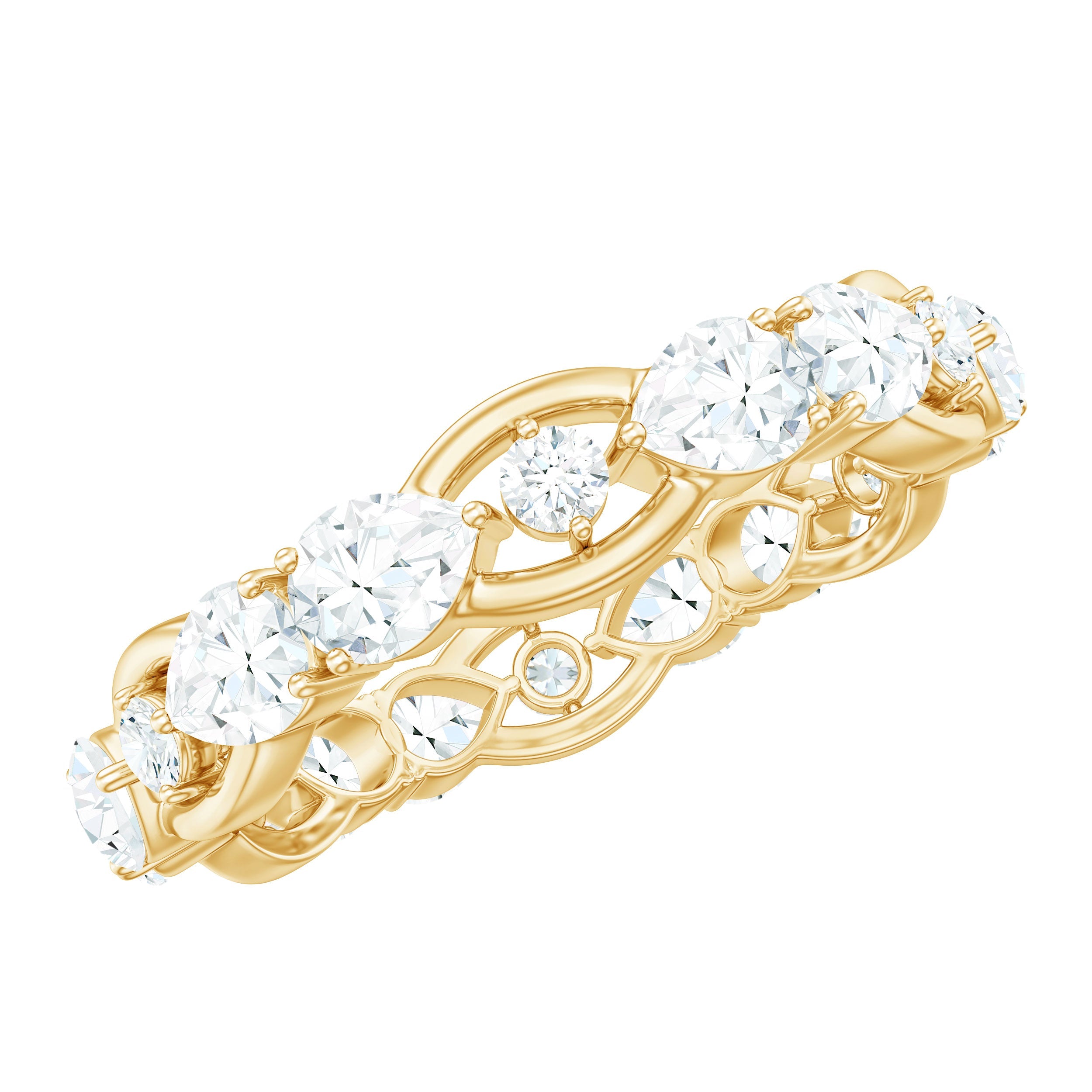 Certified Moissanite Designer Wedding Band
