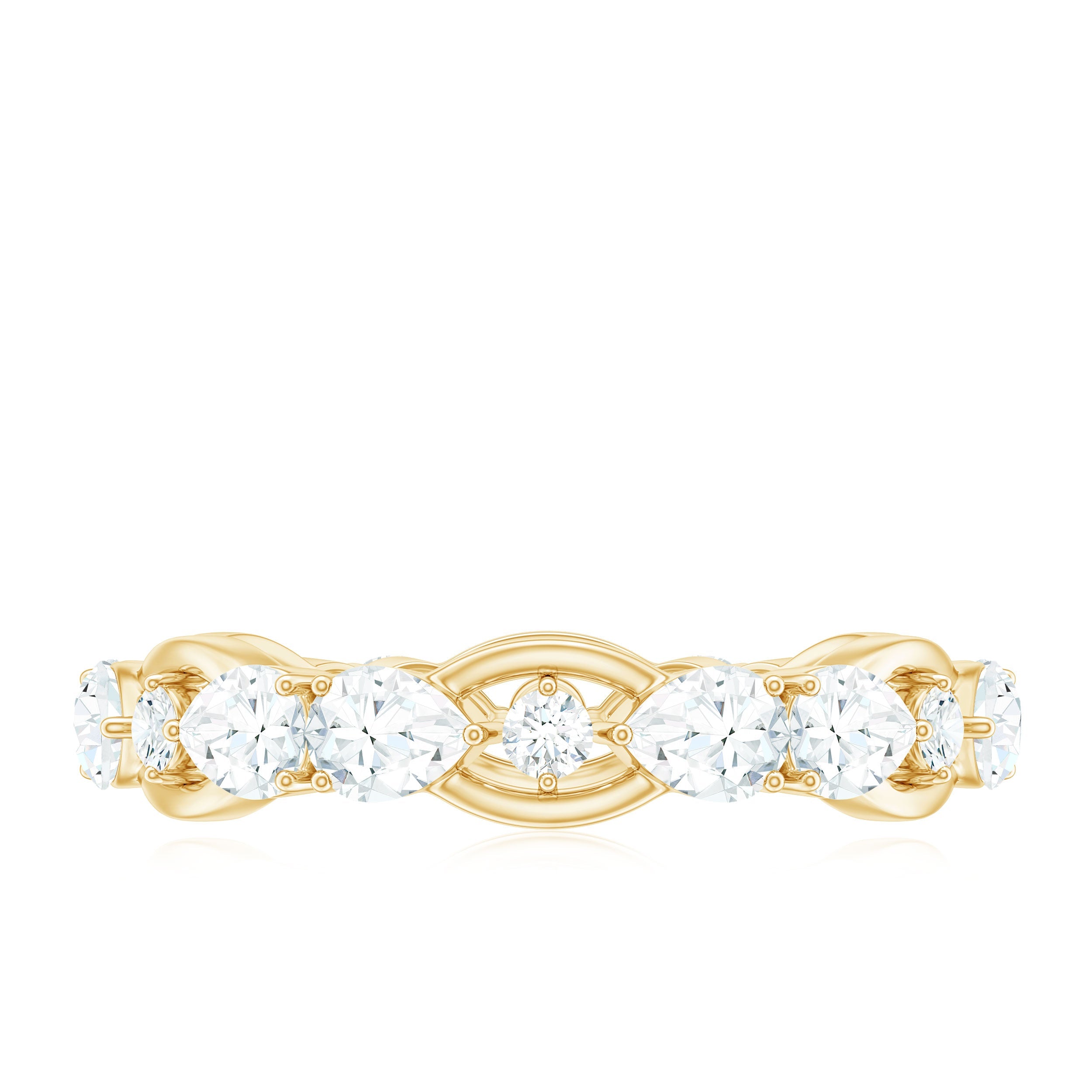 Certified Moissanite Designer Wedding Band