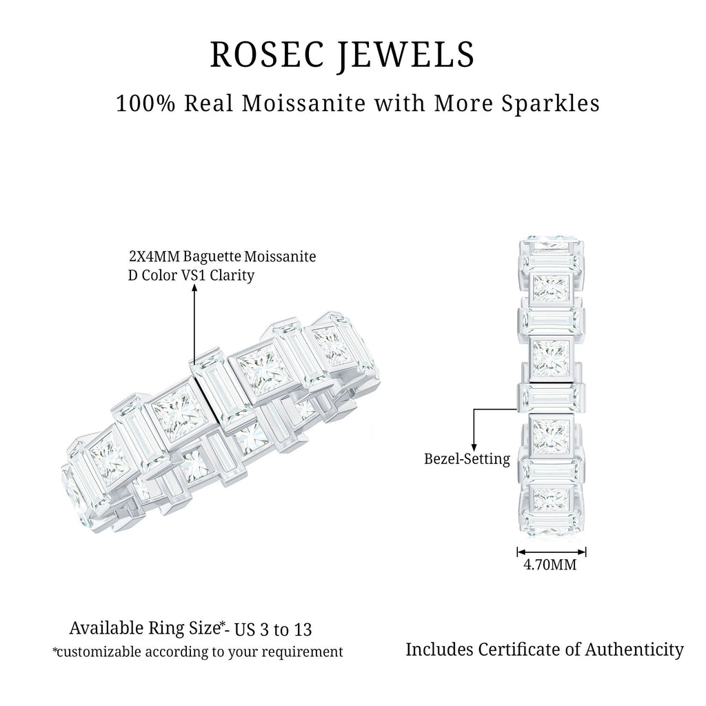 Princess Cut Moissanite Full Eternity Band for Women