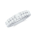 Certified Moissanite Two Row Wedding Band Ring