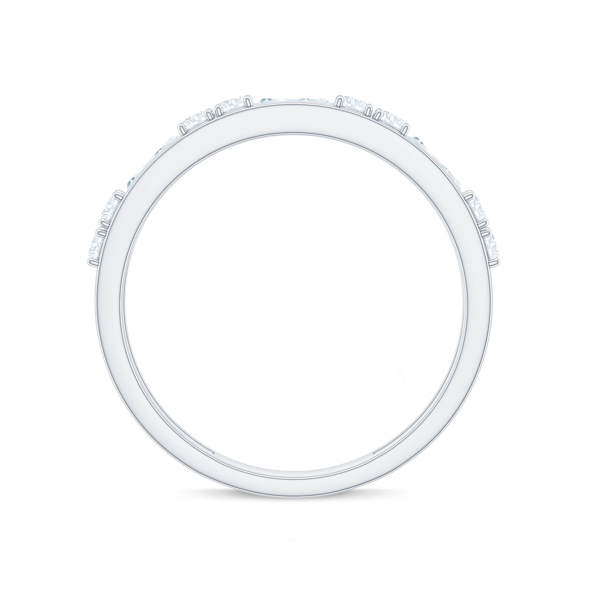Moissanite Half Eternity Stackable Band Ring