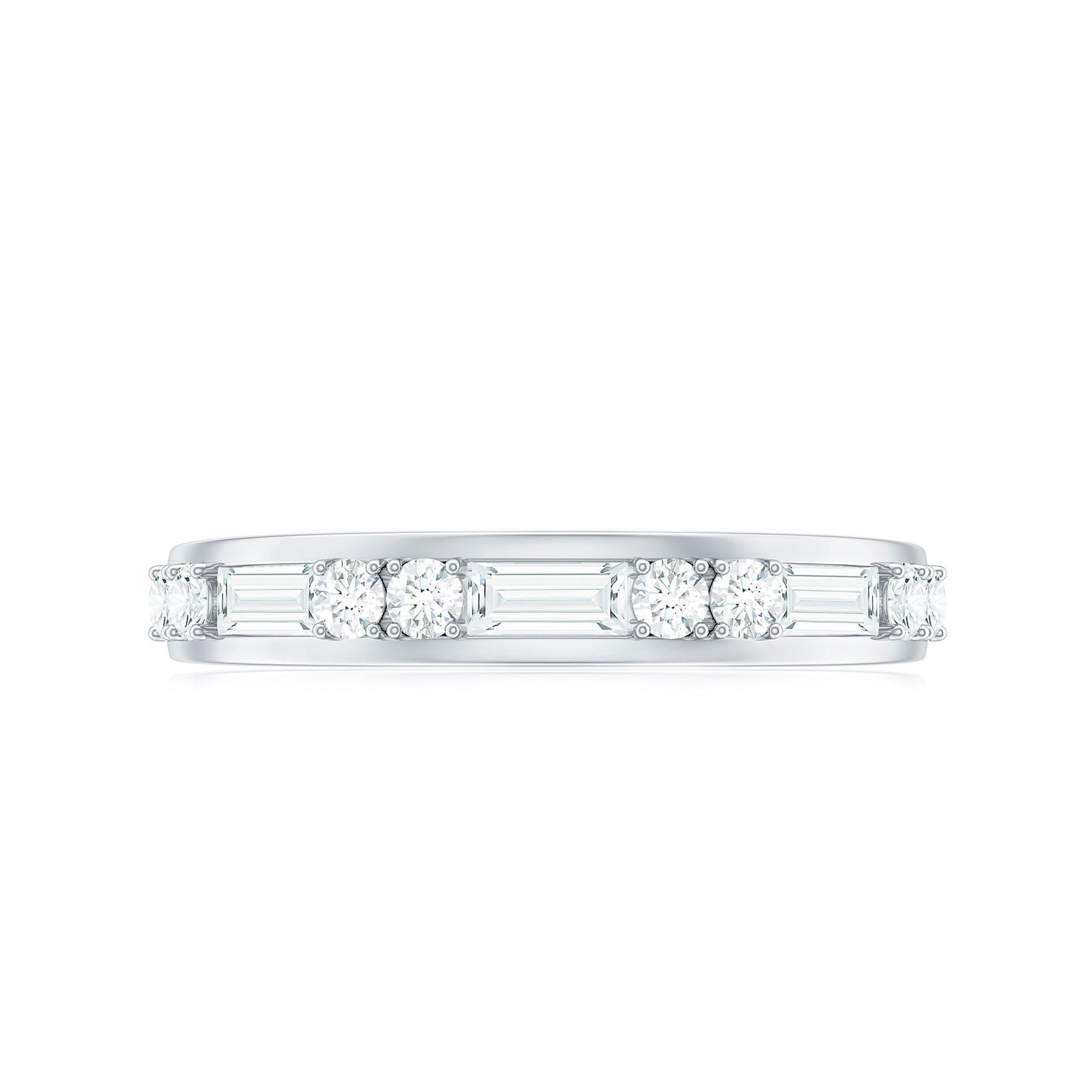 Moissanite Half Eternity Stackable Band Ring