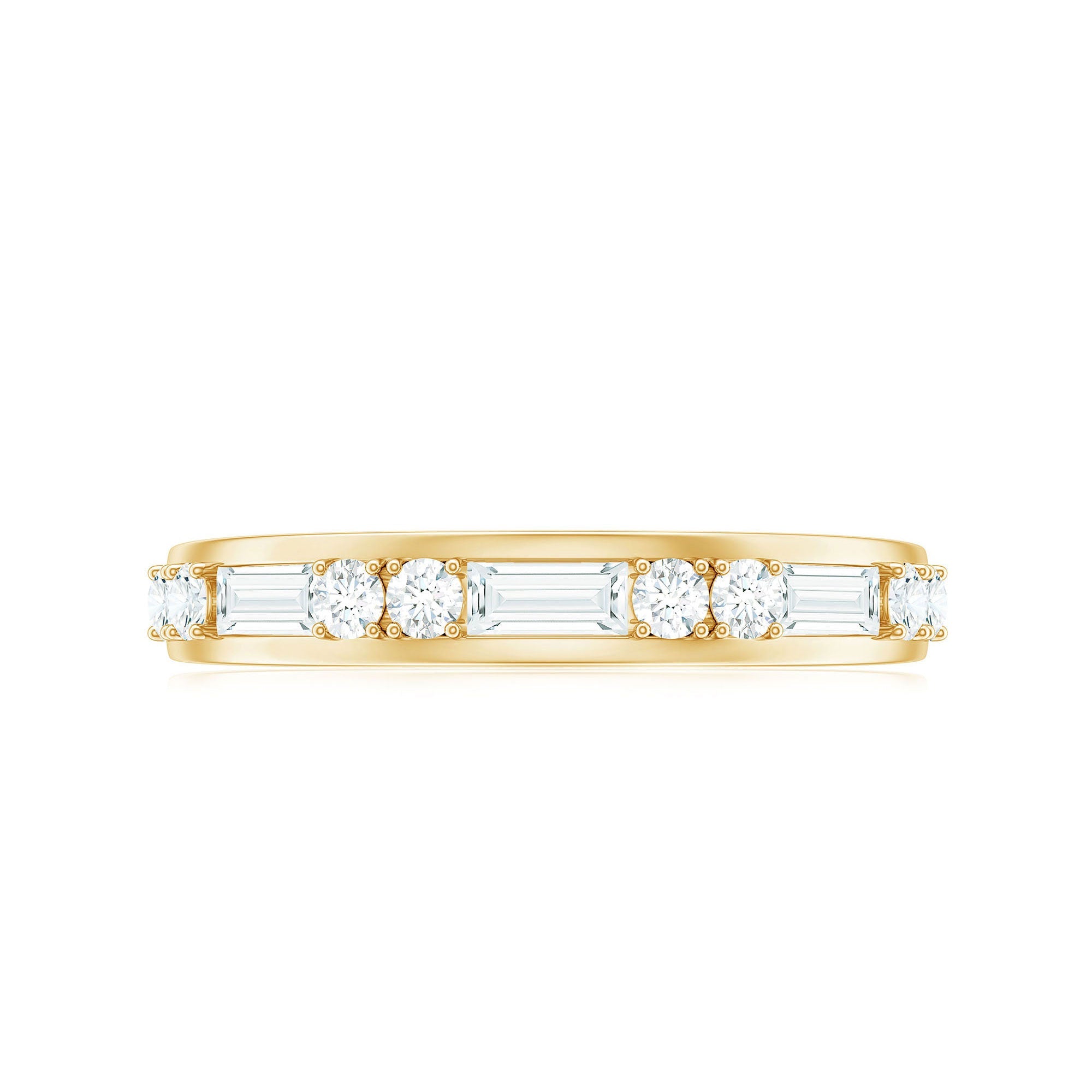 Moissanite Half Eternity Stackable Band Ring