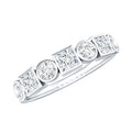 Alternate Bezel Set Moissanite Half Eternity Band Ring