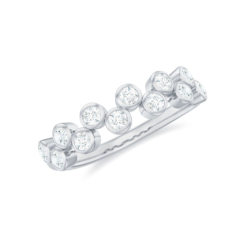 Bezel Set Moissanite Half Eternity Ring for Women