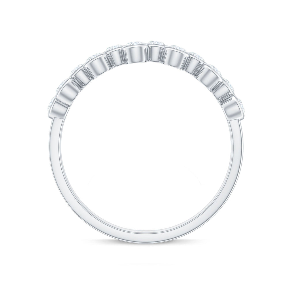 Bezel Set Moissanite Half Eternity Ring for Women