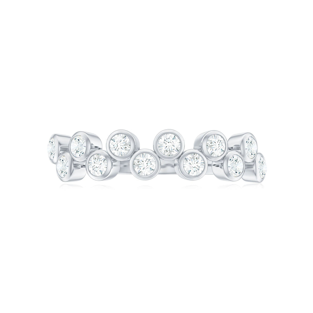 Bezel Set Moissanite Half Eternity Ring for Women