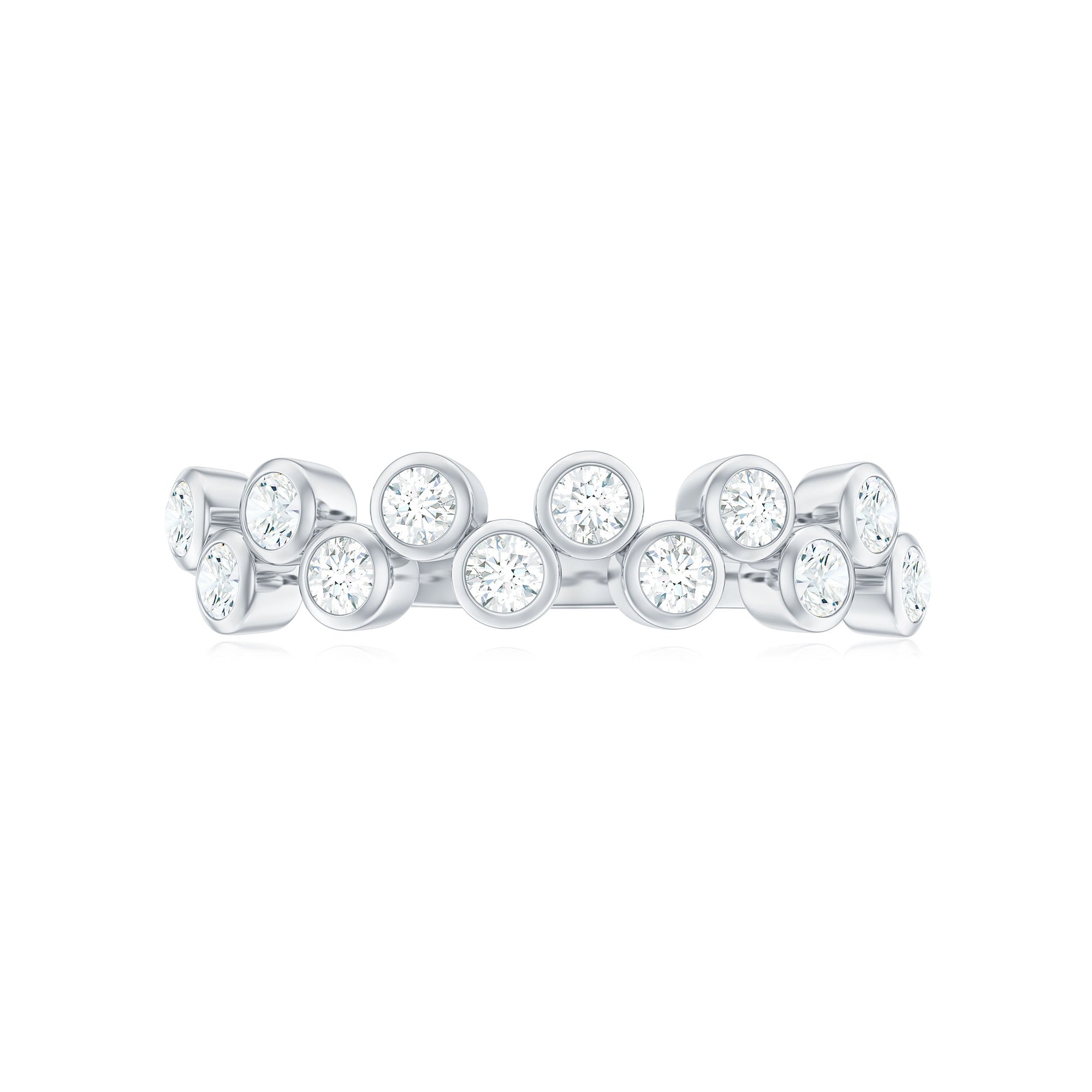 Bezel Set Moissanite Half Eternity Ring for Women