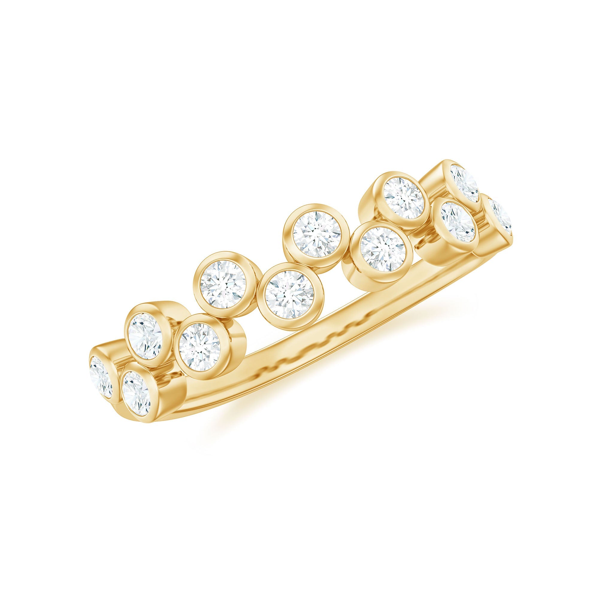 Bezel Set Moissanite Half Eternity Ring for Women