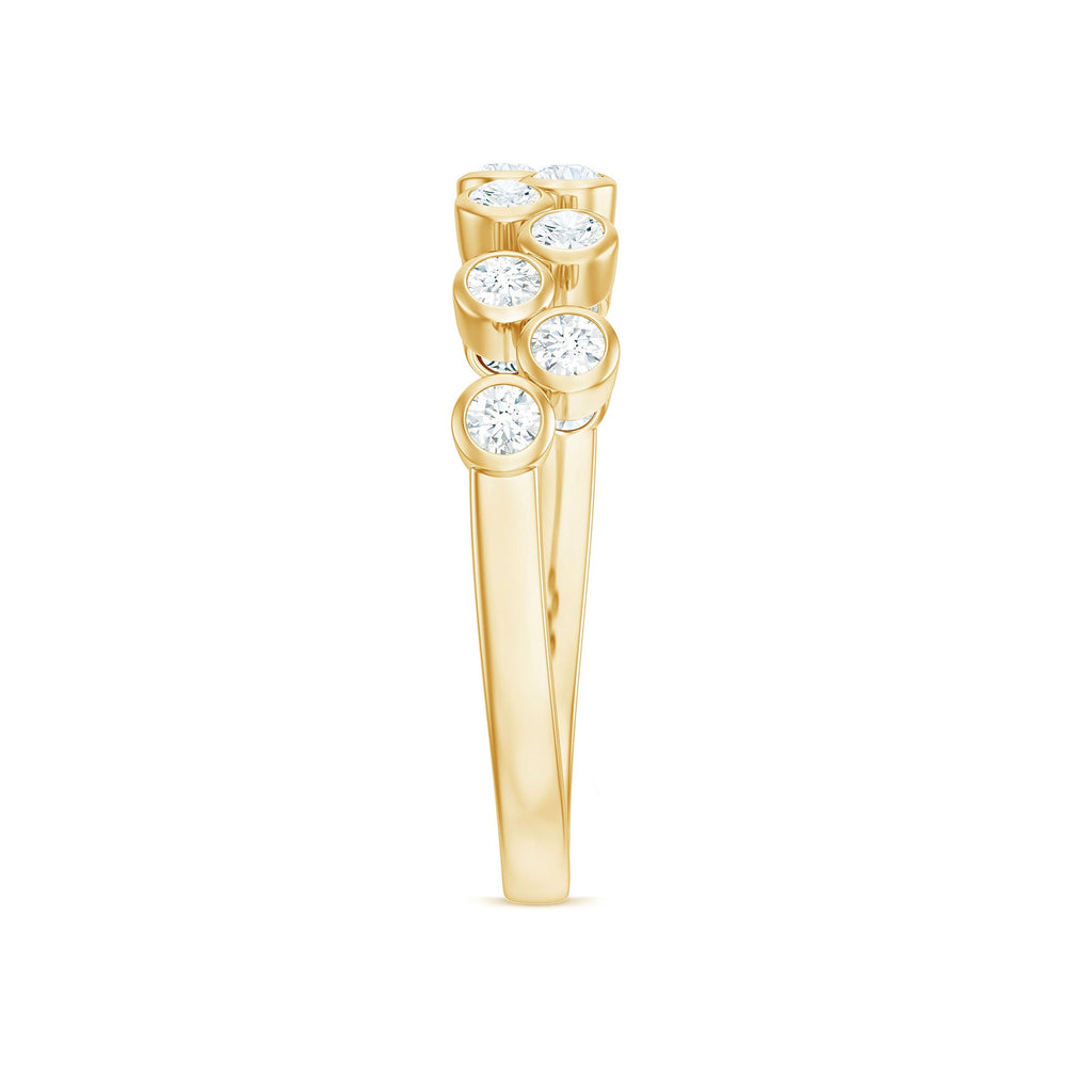 Bezel Set Moissanite Half Eternity Ring for Women