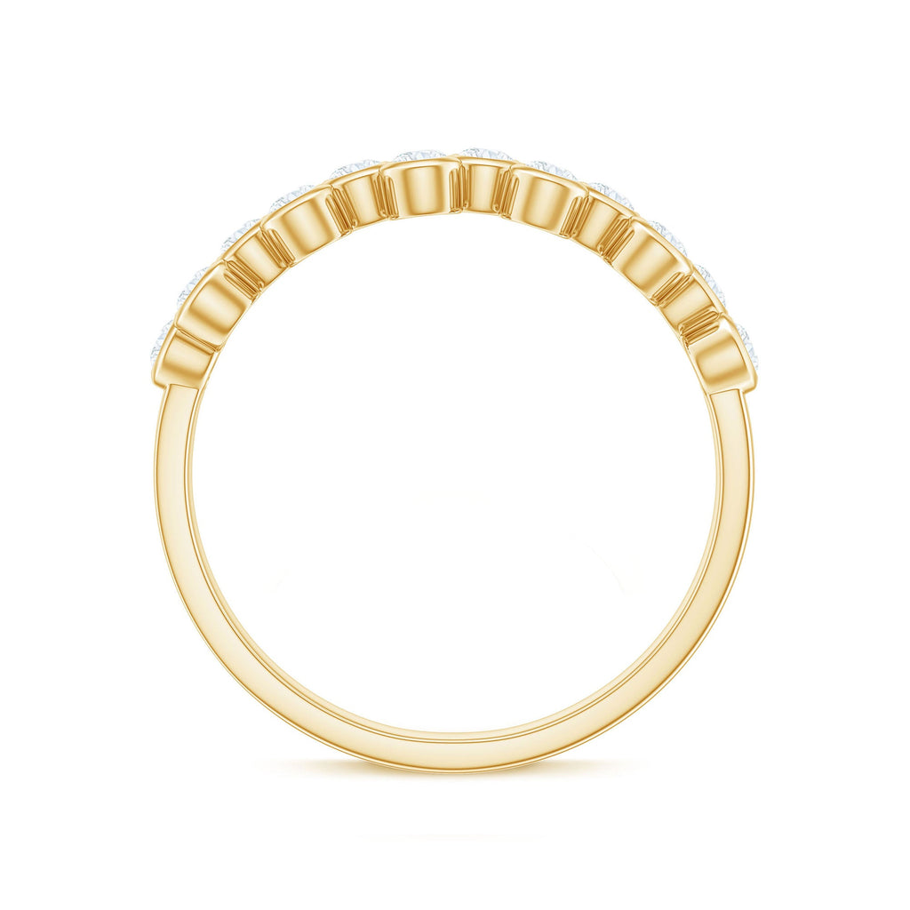 Bezel Set Moissanite Half Eternity Ring for Women
