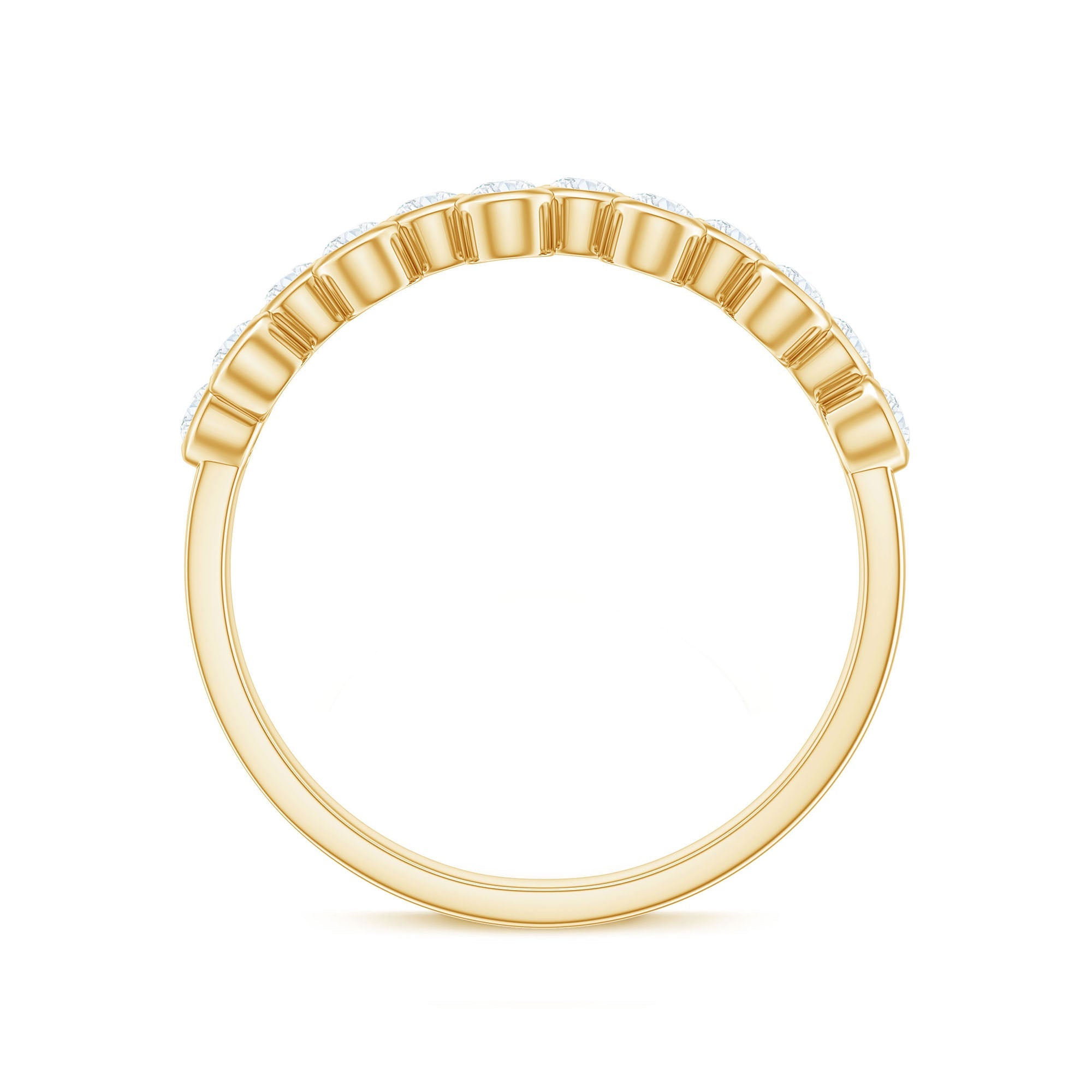 Bezel Set Moissanite Half Eternity Ring for Women