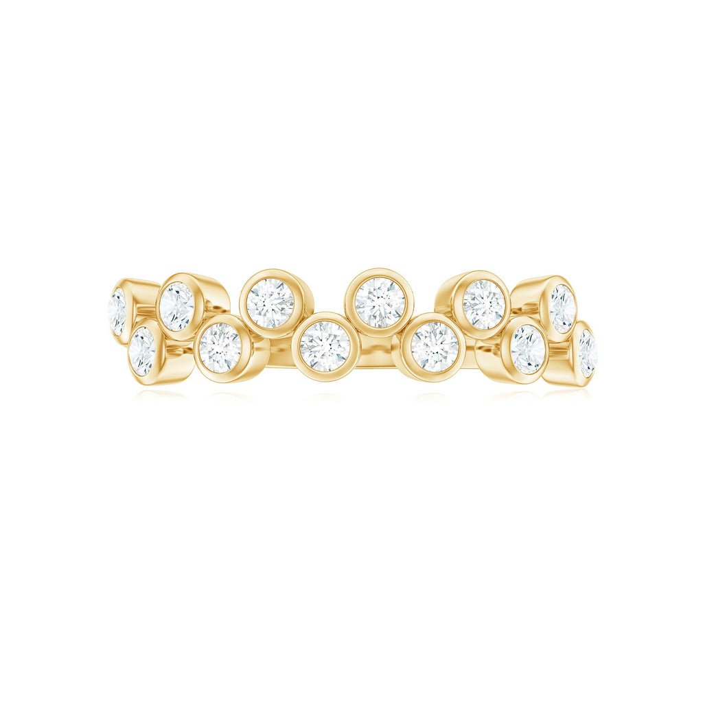 Bezel Set Moissanite Half Eternity Ring for Women