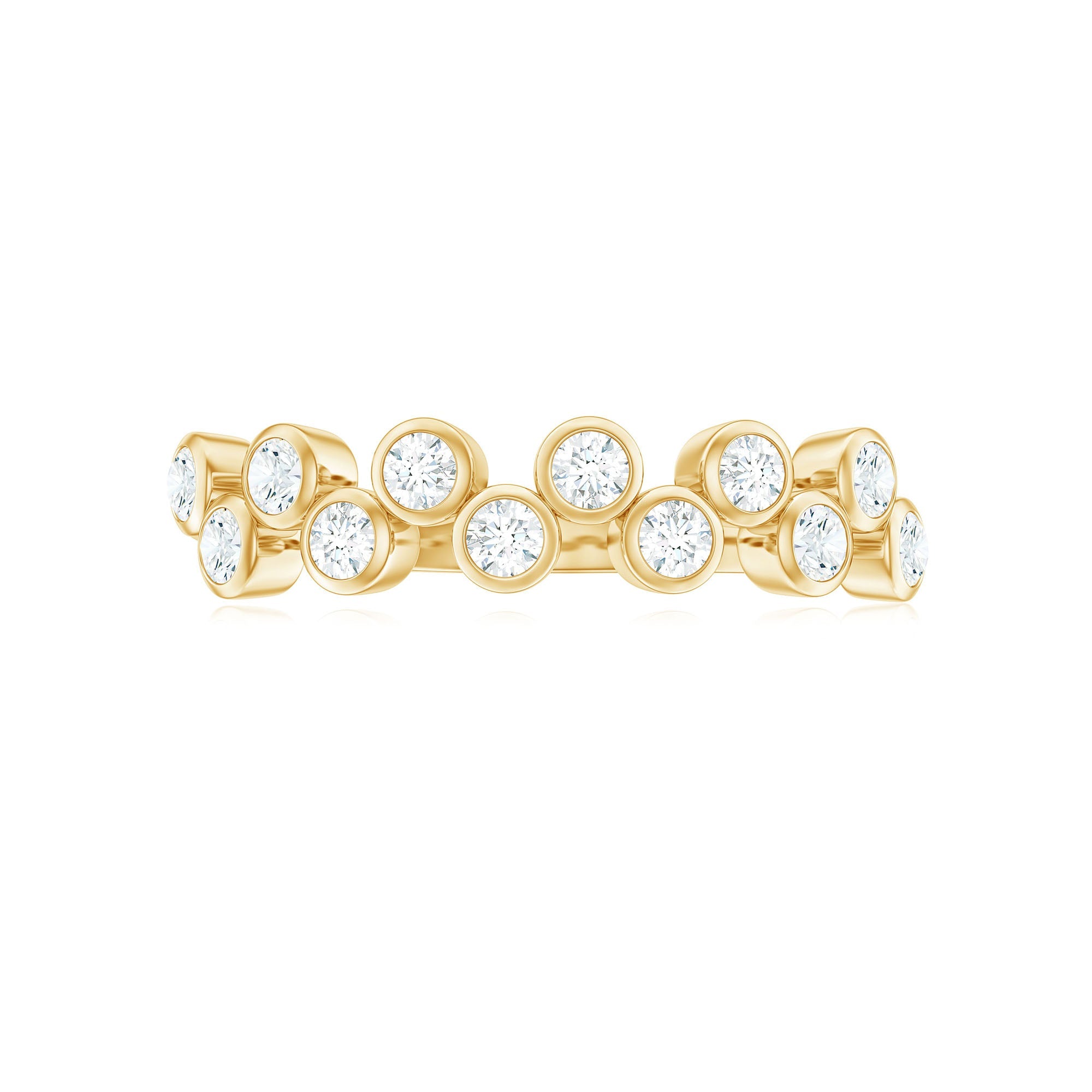Bezel Set Moissanite Half Eternity Ring for Women