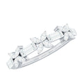 Moissanite Flower Wedding Band Ring with Certificate