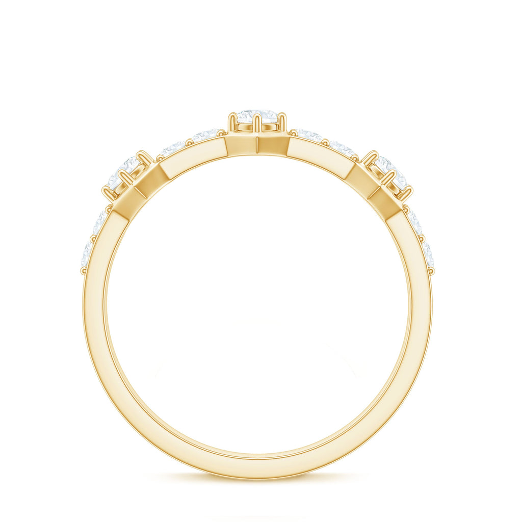 Round Cut Moissanite Half Eternity Band Ring