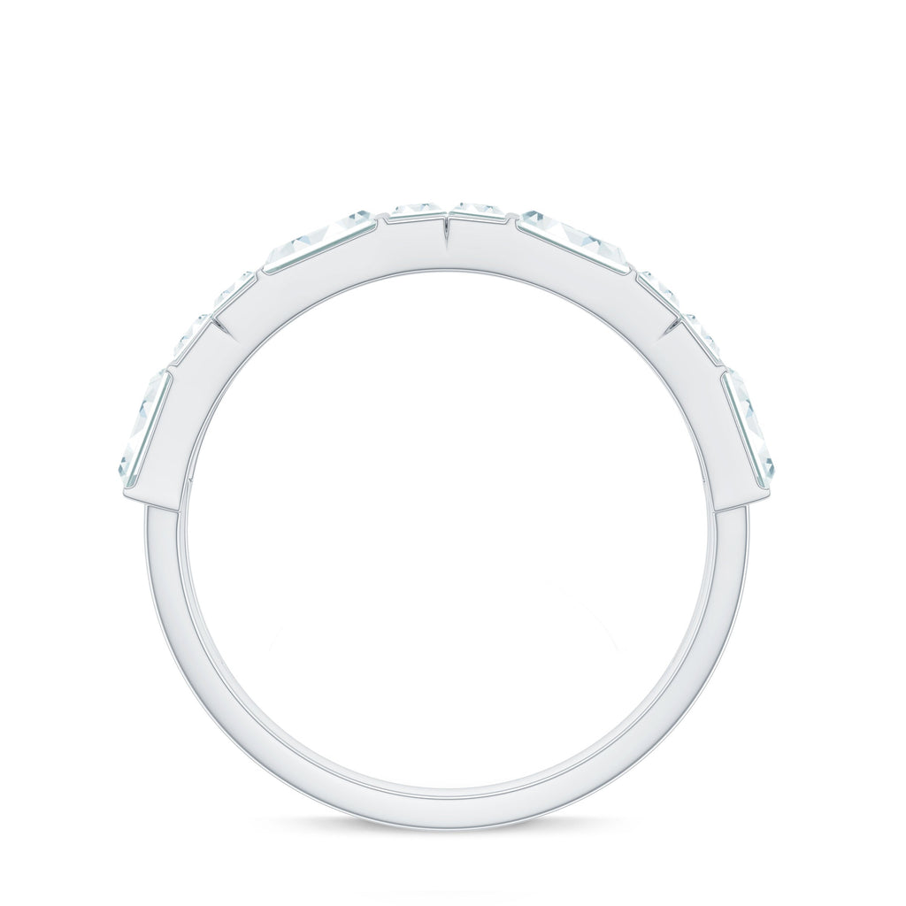 Bar Set Moissanite Baguette Wedding Band Ring