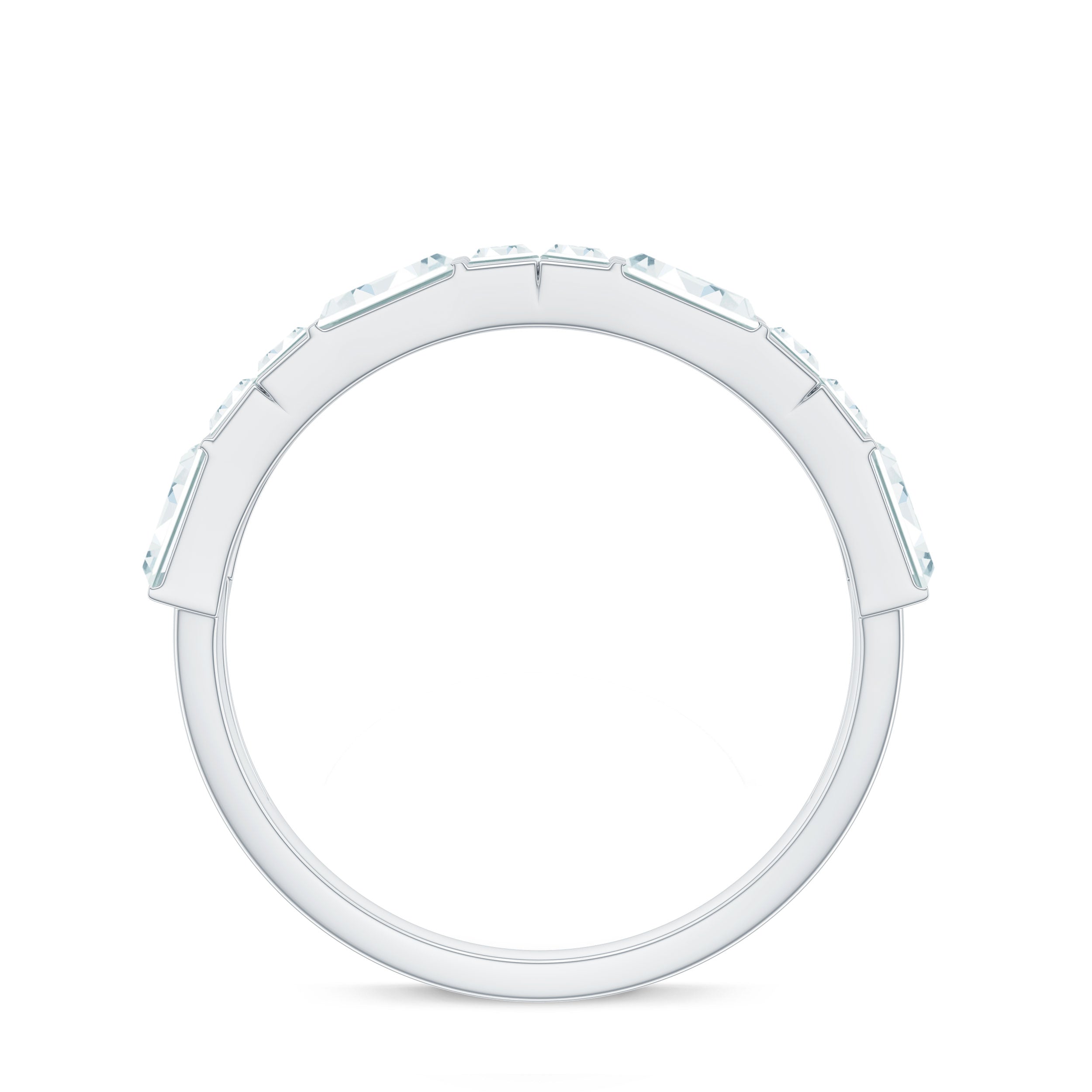 Bar Set Moissanite Baguette Wedding Band Ring