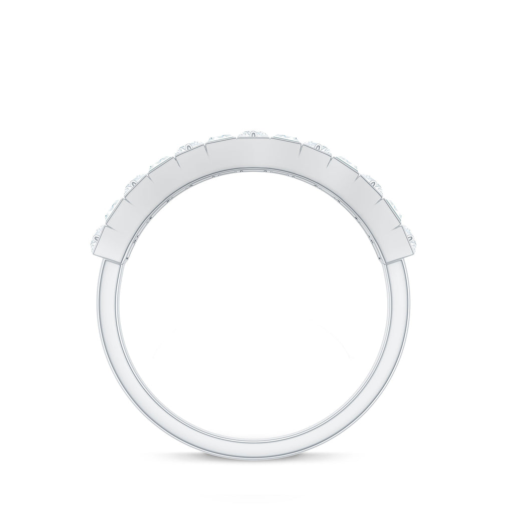 Baguette and Round Cut Moissanite Stackable Eternity Band