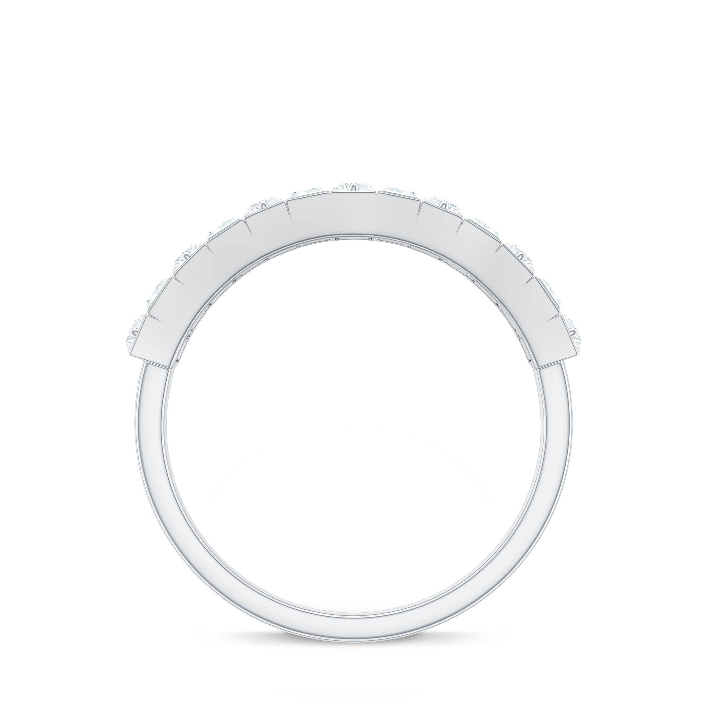 Baguette and Round Cut Moissanite Stackable Eternity Band