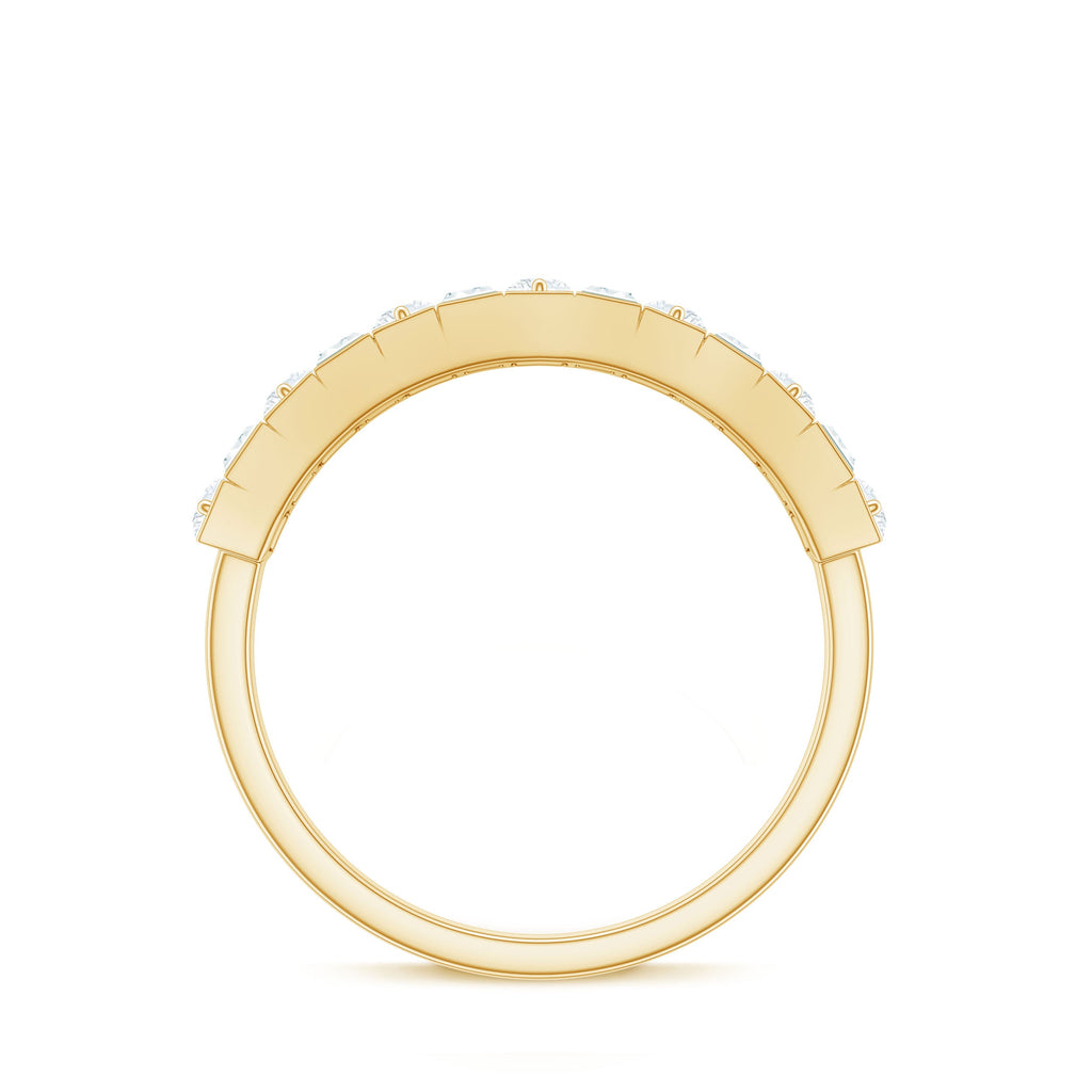Baguette and Round Cut Moissanite Stackable Eternity Band